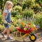 Red Kids Wheelbarrow 35 Lb Capacity All-Terrain Durable Metal Tray